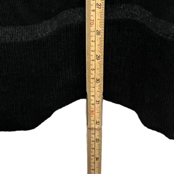 Eileen Fisher Tunic Sweater Womens 100% Merino Wool Gray Black Stripe Long SZ L - Picture 11 of 15